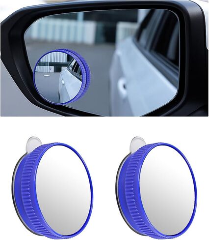 2PCS Blind Spot Mirror for Cars, Round HD Glass Car Blind Spot Mirror with Suction Cup, Convex 360° Wide Angle Side Rear View Mirrors, Adjustable Reusable Mini Rear View Mirrors (Red) in Saudi Arabia