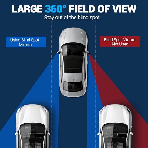 2PCS Blind Spot Mirror for Cars, Round HD Glass Car Blind Spot Mirror with Suction Cup, Convex 360° Wide Angle Side Rear View Mirrors, Adjustable Reusable Mini Rear View Mirrors (Red) in Saudi Arabia