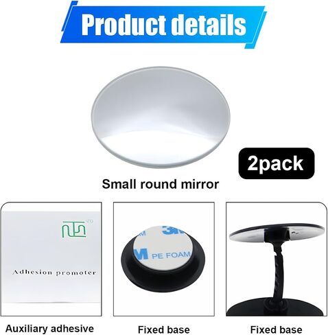 2pcs مرايا البقعة العمياء للسيارات - 2 "جولة الزجاج الدائري عريض الزاوية الجانبية مرآة المرآة الخلفية مرآة - مرآة محدبة قابلة للتعديل مع لماشية ذاتية لشاحنة سيارات سيارات السيارات (2pcs) in Saudi Arabia