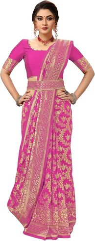 Nivah Fashion Women's Banarasi Art Silk Saree with Blouse Piece in Kuwait