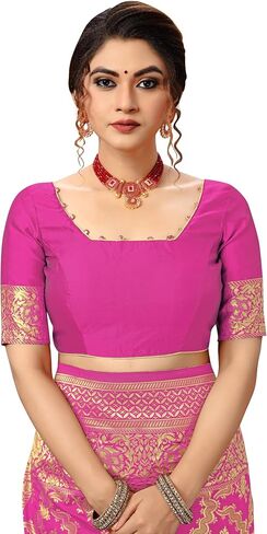 Nivah Fashion Women's Banarasi Art Silk Saree with Blouse Piece in Kuwait