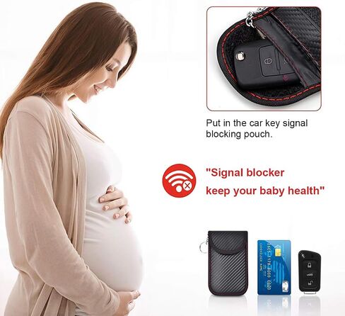 أكياس 2pcs Car Faraday لـ Key Fob ، Carbon Tipber Carber Signal Forcing Key Protector FOB ، حقيبة حماية لدروع الإشارة التلقائية المضادة للسرقة ، Universal for SUV ، Sedan ، Truck (Black) in Saudi Arabia