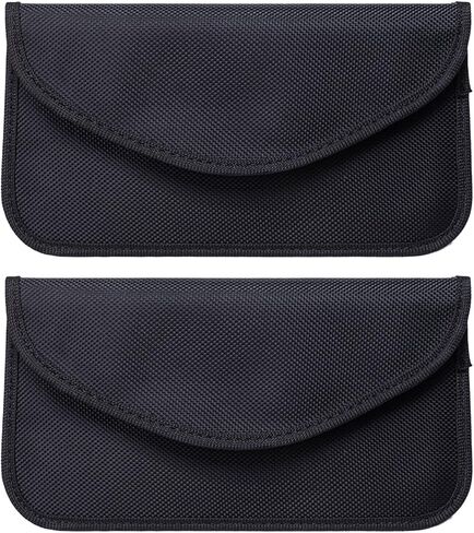 2 PCS Faraday Bags for Phones, Faraday Bag Pouch Shield Cage Wallet Phones, Anti-tracking Anti Theft Car Protection Signal, Signal Blocker Pouch Case Bag Handset Function Bags (Black) in Kuwait
