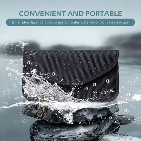2 PCS Faraday Bags for Phones, Faraday Bag Pouch Shield Cage Wallet Phones, Anti-tracking Anti Theft Car Protection Signal, Signal Blocker Pouch Case Bag Handset Function Bags (Black) in Kuwait