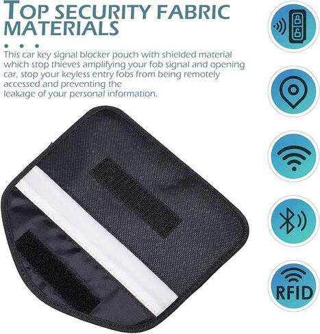 2 PCS Faraday Bags for Phones, Faraday Bag Pouch Shield Cage Wallet Phones, Anti-tracking Anti Theft Car Protection Signal, Signal Blocker Pouch Case Bag Handset Function Bags (Black) in Kuwait