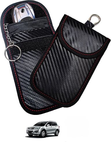 2 PCS Faraday Bag لمفاتيح السيارات ، حقيبة حظر إشارة RFID ، واقي مفتاح FOB المضاد للسرقة ، وحافز مانع إشارة الهاتف الخليوي ، مفتاح السيارة FOB CAGE in Saudi Arabia