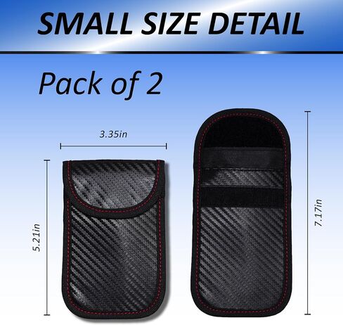2 PCS Faraday Bag لمفاتيح السيارات ، حقيبة حظر إشارة RFID ، واقي مفتاح FOB المضاد للسرقة ، وحافز مانع إشارة الهاتف الخليوي ، مفتاح السيارة FOB CAGE in Saudi Arabia