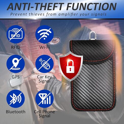 2 PCS Faraday Bag لمفاتيح السيارات ، حقيبة حظر إشارة RFID ، واقي مفتاح FOB المضاد للسرقة ، وحافز مانع إشارة الهاتف الخليوي ، مفتاح السيارة FOB CAGE in Saudi Arabia