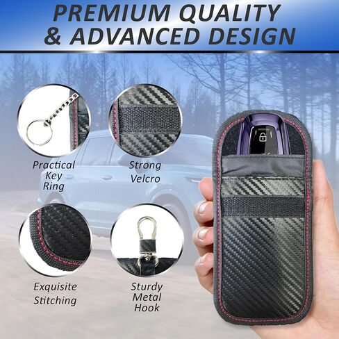 2 PCS Faraday Bag لمفاتيح السيارات ، حقيبة حظر إشارة RFID ، واقي مفتاح FOB المضاد للسرقة ، وحافز مانع إشارة الهاتف الخليوي ، مفتاح السيارة FOB CAGE in Saudi Arabia