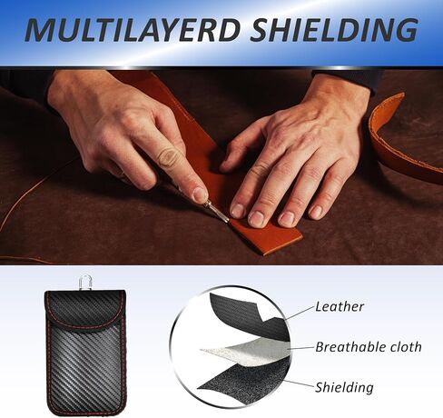 2 PCS Faraday Bag لمفاتيح السيارات ، حقيبة حظر إشارة RFID ، واقي مفتاح FOB المضاد للسرقة ، وحافز مانع إشارة الهاتف الخليوي ، مفتاح السيارة FOB CAGE in Saudi Arabia