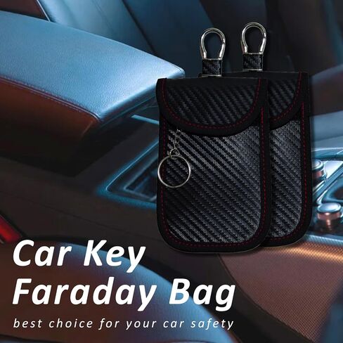 2 PCS Faraday Bag لمفاتيح السيارات ، حقيبة حظر إشارة RFID ، واقي مفتاح FOB المضاد للسرقة ، وحافز مانع إشارة الهاتف الخليوي ، مفتاح السيارة FOB CAGE in Saudi Arabia