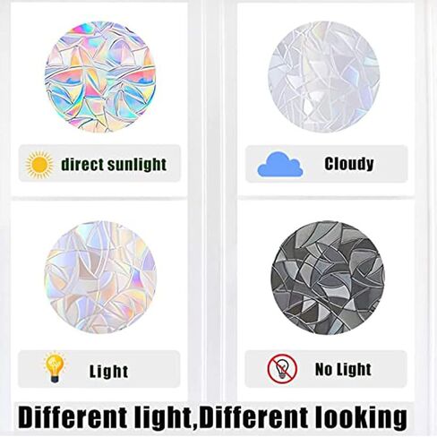 Window Decals for Bird Strikes，100 Pcs Star Style Anti Collision Rainbow Window clings for Bird Strike Prevention,Rainbow Stickers to Save Birds No Glue Required in Saudi Arabia