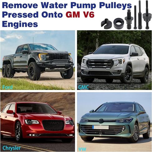 Power Steering Pump Pulley Removal Tool Power Steering Pulley Puller Installer Tool Set Compatible with Ford GM VW and Chrysler Blue in Saudi Arabia