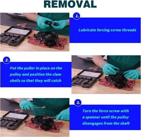 Power Steering Pump Pulley Removal Tool Power Steering Pulley Puller Installer Tool Set Compatible with Ford GM VW and Chrysler Blue in Saudi Arabia