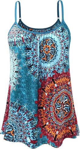 Vislivin Camisole for Women with Built in Bra Flowy Loose Fit Tanks Plead Cami with Adjustable Strap in Kuwait