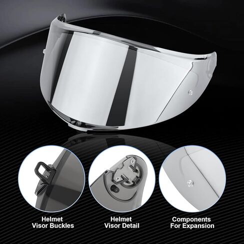 LKV K6 Helment Replacements - K6s ملون خوذة حجارة UV حماية الخوذة الوجه الاستبدال ل K6 K6S (Chrome Purple) in Saudi Arabia