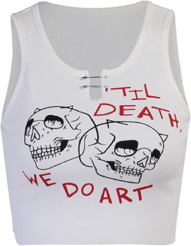 Goth Shirt Alternative Clothing Women y2k Tops for Women Punk mall Goth Bodycon Goth Emo Tops in Kuwait