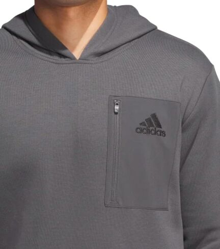 adidas Men’s Regular Fit Kangaroo Pockets Hoodie - Gray (Gresix), Large in Kuwait