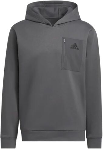 adidas Men’s Regular Fit Kangaroo Pockets Hoodie - Gray (Gresix), Large in Kuwait