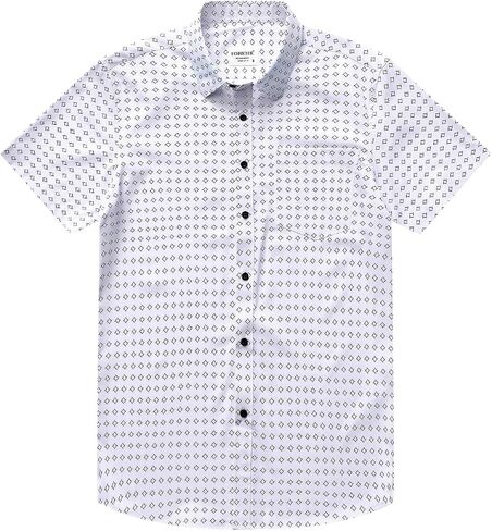 Mens Short Sleeve Casual Button Down Graphic Printed Shirt Summer Untucked Business Pattern Dress Shirts with Pocket in Kuwait