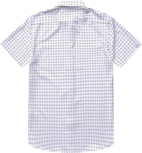 Mens Short Sleeve Casual Button Down Graphic Printed Shirt Summer Untucked Business Pattern Dress Shirts with Pocket in Kuwait