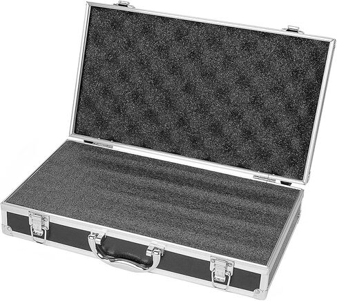 Audio Equipment Microphone Portable Case, with a sturdy aluminum alloy structure, suitable for storing and transporting audio equipment, wireless microphone systems, and camera gear (Silver) in Saudi Arabia