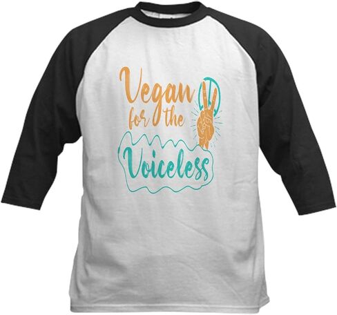 CafePress Vegetarian Animal Rights Animal Lo Baseball Jersey Kids Cotton Baseball Jersey, 3/4 Raglan Sleeve Shirt in Saudi Arabia