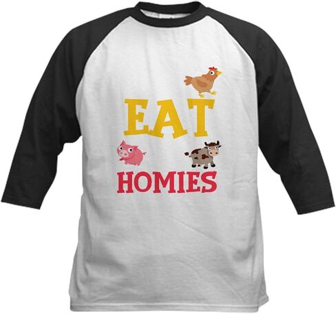 CafePress Vegetarian Animal Rights Advocate Baseball Jersey Kids Cotton Baseball Jersey, 3/4 Raglan Sleeve Shirt in Saudi Arabia