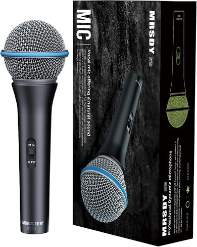 Vocal Dynamic Microphone, Metal Handheld Wired Microphone for Singing, Mic Suitable for Karaoke and Recording, with On/Off Switch and 16.4ft XLR Cable in Saudi Arabia