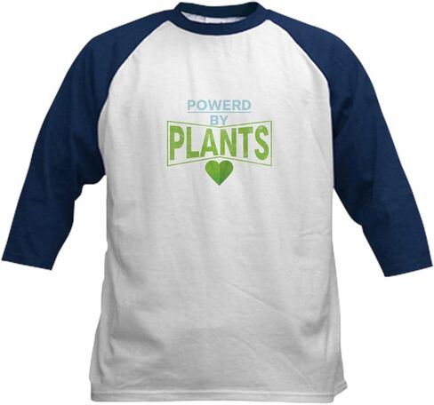Cafepress مدعوم من النباتات النباتية ويلز البيسبول جيرسي كيدز القطن القميص البيسبول ، 3/4 قميص راجلان كم. in Saudi Arabia