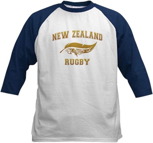 CafePress New Zealand Rugby Maori Sunset Baseball Jersey Kids Cotton Baseball Jersey, 3/4 Raglan Sleeve Shirt in Saudi Arabia
