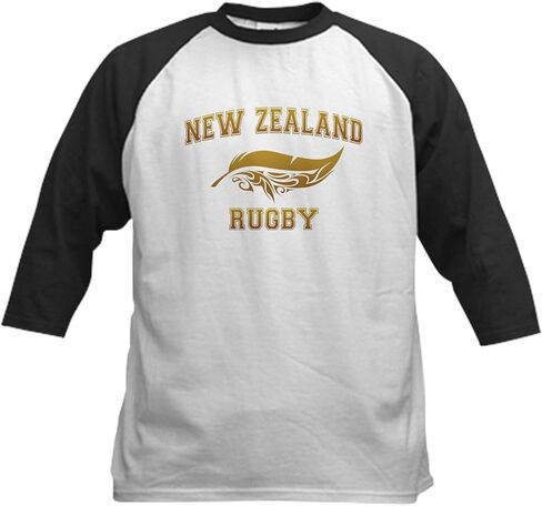 Cafepress New Zealand Rugby Maori Sunset Baseball Jersey Kids Cotton Baseball Jersey ، 3/4 Raglan Sleeve Shirt in Saudi Arabia