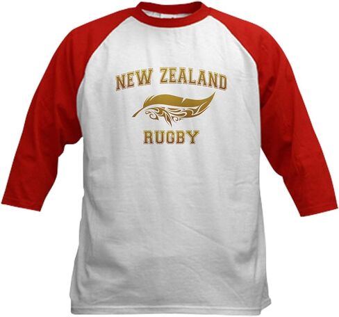 CafePress New Zealand Rugby Maori Sunset Baseball Jersey Kids Cotton Baseball Jersey, 3/4 Raglan Sleeve Shirt in Saudi Arabia