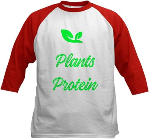 نباتات Cafepress بها بروتين نباتي بيسبول بيسبول جيرسي القطن القطن ، قميص 3/4 راجلان. in Saudi Arabia