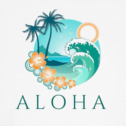 Cafepress aloha المشهد الاستوائي للبيسبول Jersey Kids Cotton Baseball Jersey ، 3/4 Raglan Sleeve Shirt in Saudi Arabia