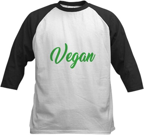 Cafepress Health Fitness النباتية النباتية البيسبول Jersey Kids Cotton Baseball Jersey ، 3/4 قميص الأكمام راجلان in Saudi Arabia