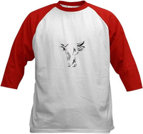 Cafepress لا أمك بقرة Mil Vegan Veganis البيسبول Jersey Kids Cotton Baseball Jersey ، 3/4 قميص الأكمام راجلان in Kuwait