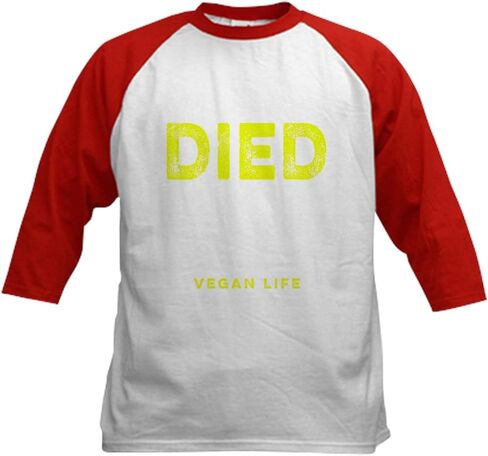 CafePress Vegan Life Vegetatian Veganism ANI Baseball Jersey Kids Cotton Baseball Jersey, 3/4 Raglan Sleeve Shirt in Saudi Arabia