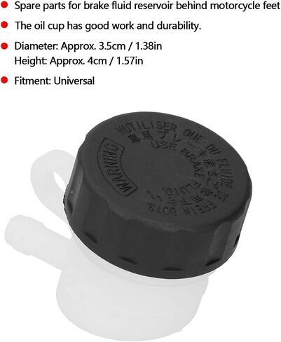 Brake Fluid Reservoir, Universal Motorcycle Rear Brake Reservoir, ABS Motorcycle Brake Clutch Master Cylinder Fluid Reservoir Tank Oil Cup Bottle Replacement Part 1PCS in Saudi Arabia