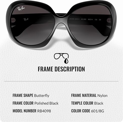 Ray-Ban RB4098 JACKIE OHH II Butterfly Shape Sunglasses with Official Eyewear Kit Bundle in Saudi Arabia