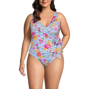 Lands' End Women's Plus Size DD-Cup Side Tie Tankini Top in Saudi Arabia