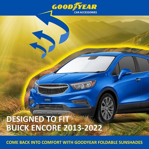 Goodyear Foldable Windshield Sun Shade for Toyota Corolla 2013-2019, Custom-Fit Car Windshield Cover,Car Sunshade,UV Protection,Vehicle Sun Protector,Auto Car Window Shades for Front Window - GY008269 in Saudi Arabia