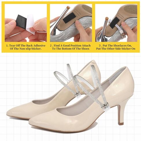 Anti-Slip Shoe Straps for High Heels -Detachable Heel Grips for Loose Shoes, Comfortable Ankle Strap Extenders in Saudi Arabia