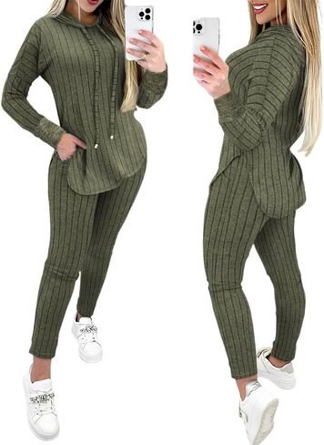 chicme 2025 2 قطعة للنساء للنساء هوديي سترة طويلة الأكمام in Kuwait