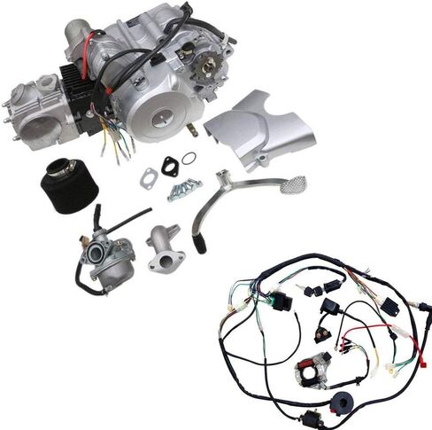 125cc 4-Stroke نصف السكتة الدماغية أحادية الأسطوانة المحرك الكهربائي المبرد بالهواء مع مجموعة تسخير الأسلاك لـ ATV Quad Go Kart in Saudi Arabia
