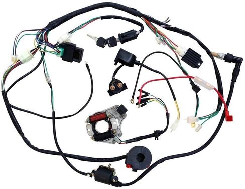 125cc 4-Stroke نصف السكتة الدماغية أحادية الأسطوانة المحرك الكهربائي المبرد بالهواء مع مجموعة تسخير الأسلاك لـ ATV Quad Go Kart in Saudi Arabia