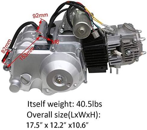 125cc 4-Stroke نصف السكتة الدماغية أحادية الأسطوانة المحرك الكهربائي المبرد بالهواء مع مجموعة تسخير الأسلاك لـ ATV Quad Go Kart in Saudi Arabia