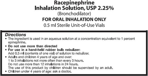 12458900 S2 Racepinephrine Inhalation Solution - Pack of 30 in Saudi Arabia