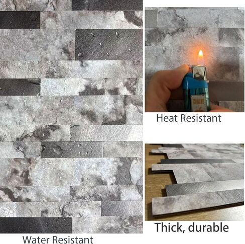 10-Sheet Peel and Stick Backsplash Tile, PVC Mixed Meta,l Stick on Kitchen, Bathroom Vanities, Fireplace Décor, Laundry Table(11.2" X 12.7") (10, Darken Coffee+Frosted Grey) in Saudi Arabia