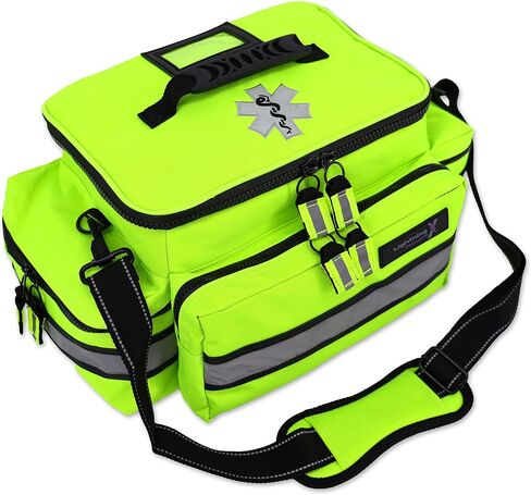 Lightning X Products Lightning X Mid-Sized First Responder EMT Bag | LXMB25 Fully Stocked w/ 240+ Aid, EMS & Trauma Supplies - Black in Kuwait